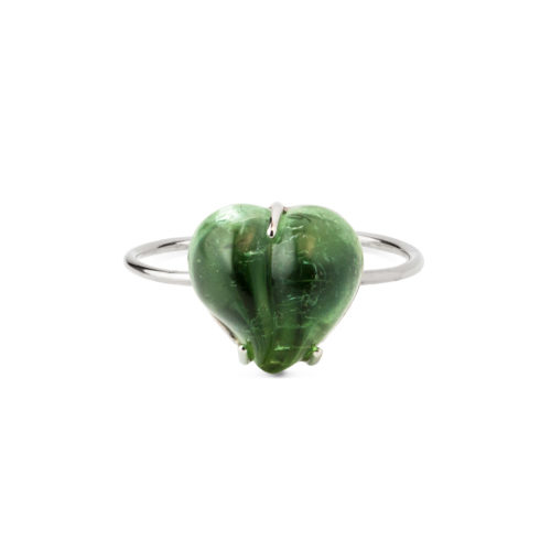 Anillo corazón Turmalina