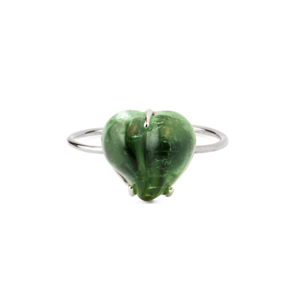 Anillo corazón Turmalina